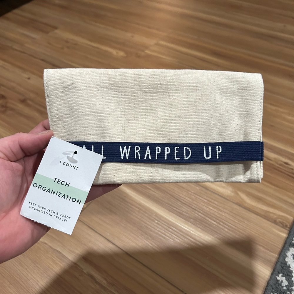 Beige Tech Organizer Pouch